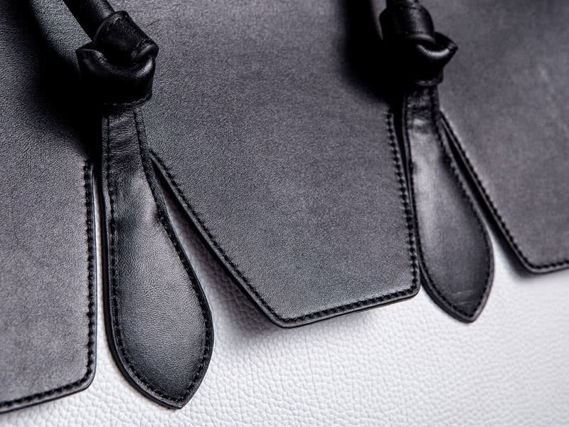 Celine Tie Nano Top Handle Bag Leather White & Black 11