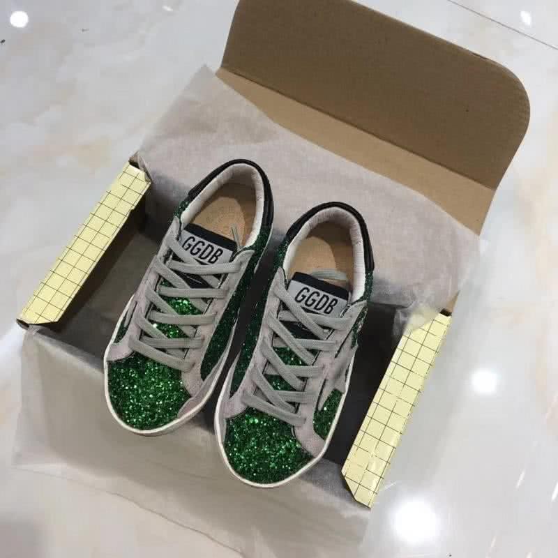 Golden Goose∕GGDB Kids Superstar Sneaker Antique style Green and Grey star 2
