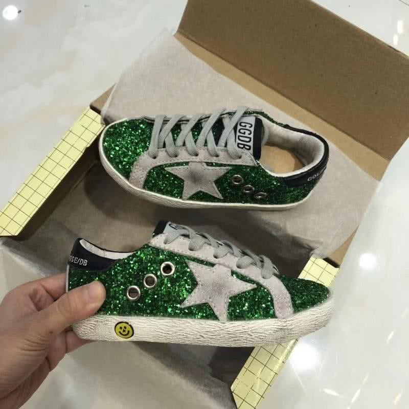 Golden Goose∕GGDB Kids Superstar Sneaker Antique style Green and Grey star 4