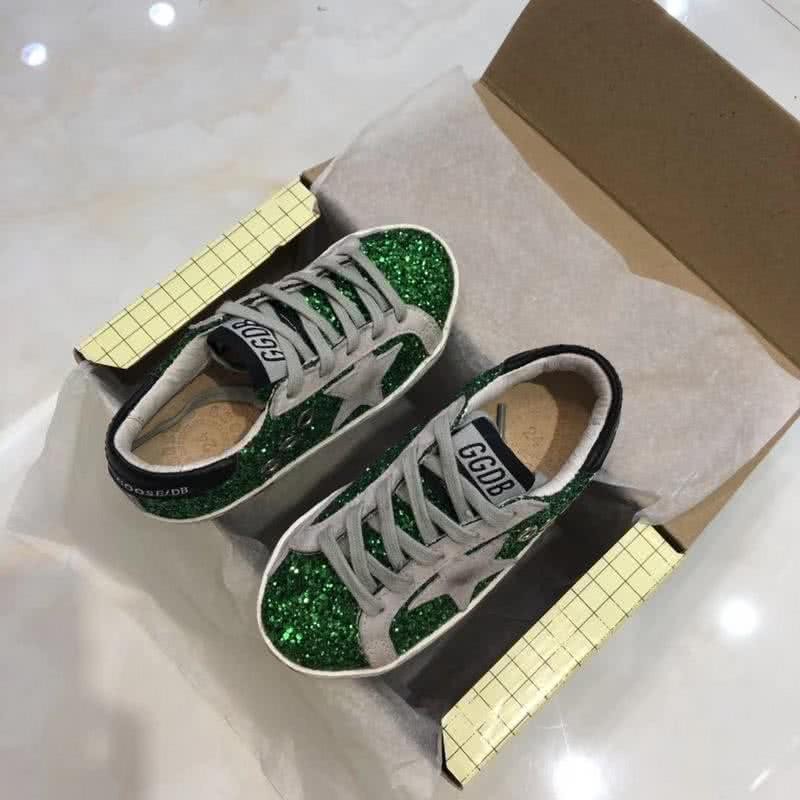 Golden Goose∕GGDB Kids Superstar Sneaker Antique style Green and Grey star 5