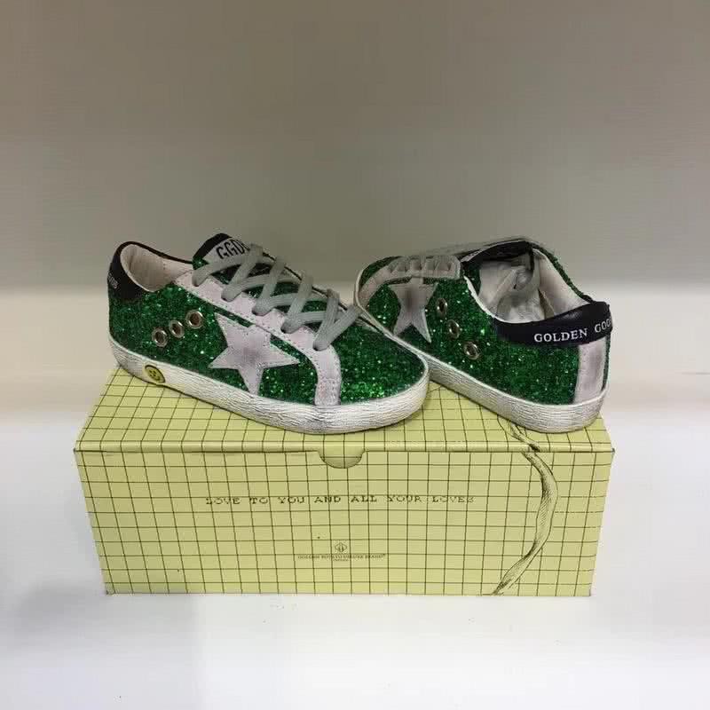 Golden Goose∕GGDB Kids Superstar Sneaker Antique style Green and Grey star 8