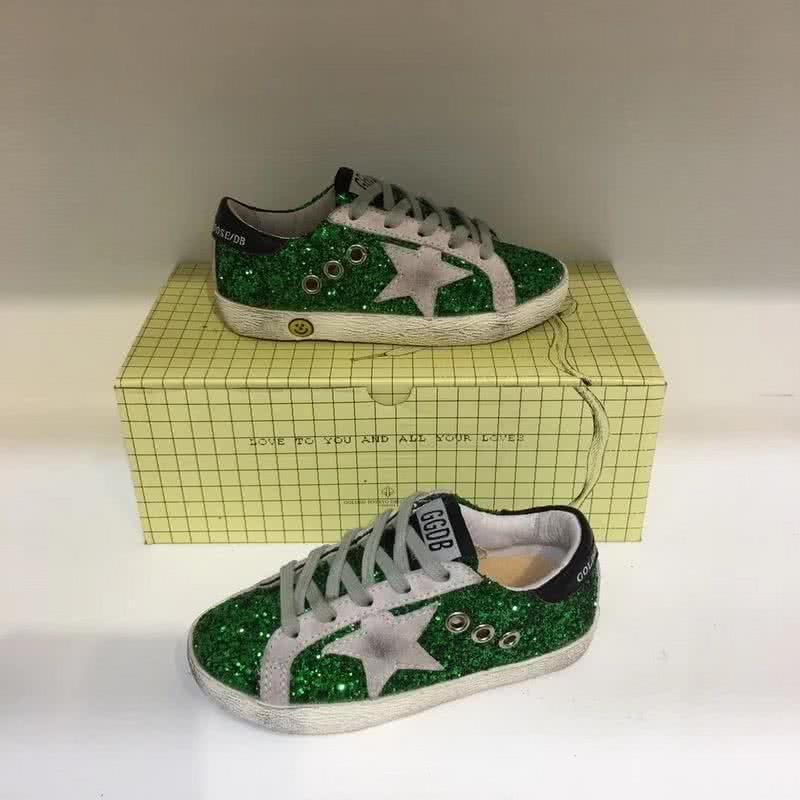 Golden Goose∕GGDB Kids Superstar Sneaker Antique style Green and Grey star 10