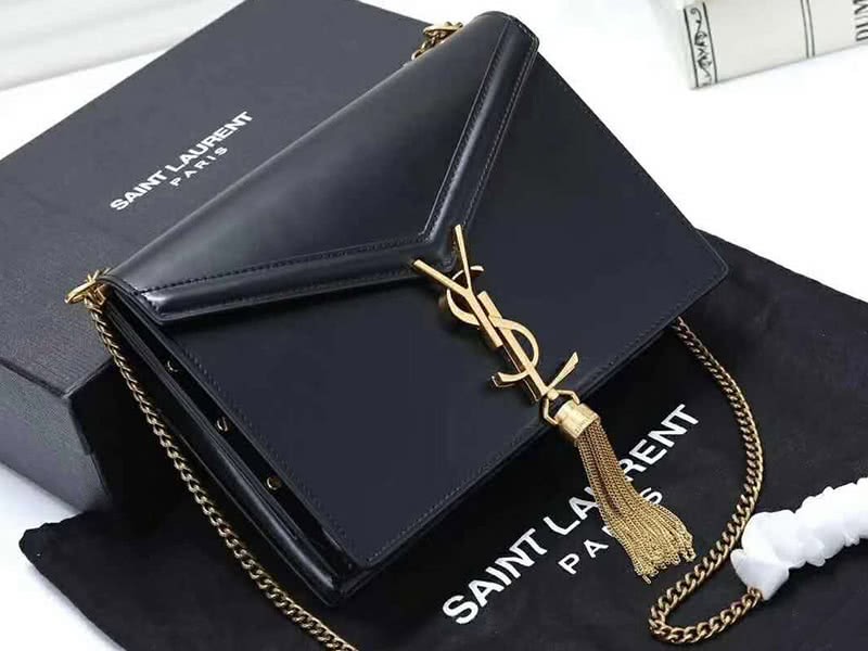 Saint Laurent Cassandra Monogram Clasp Bag Calfskin Black 1