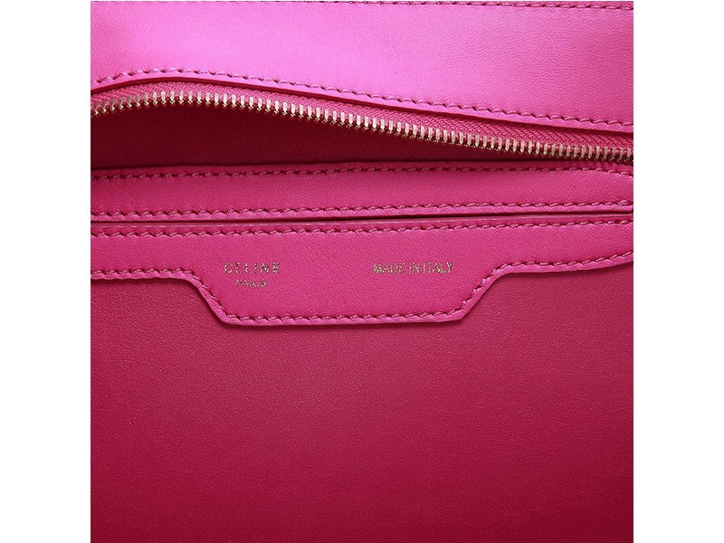 Celine Trapeze Shoulder Bag Calfskin Hot Pink 8