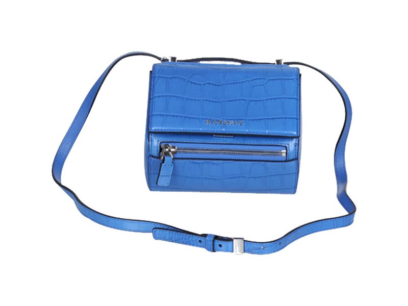 Givenchy Mini Pandora Box Bag Croc Leather Blue 2