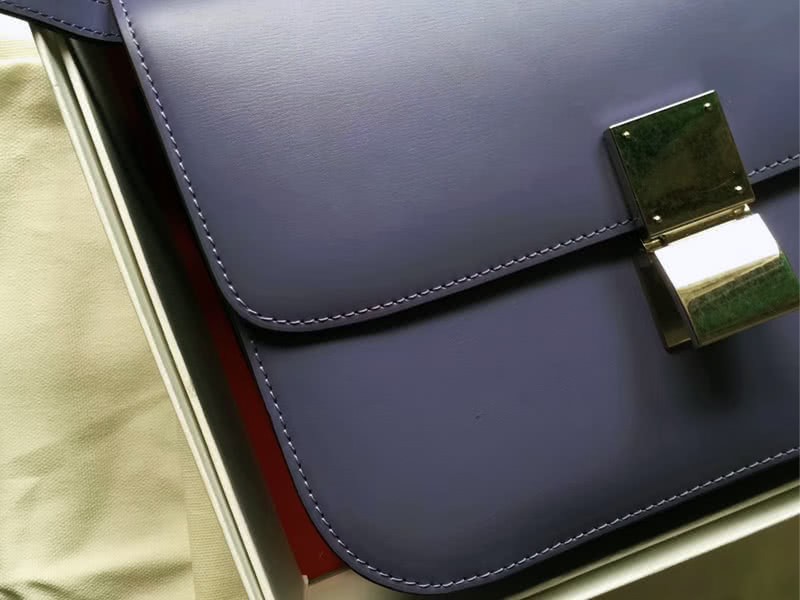 Celine Medium Classic Bag In Box Calfskin Blue 8