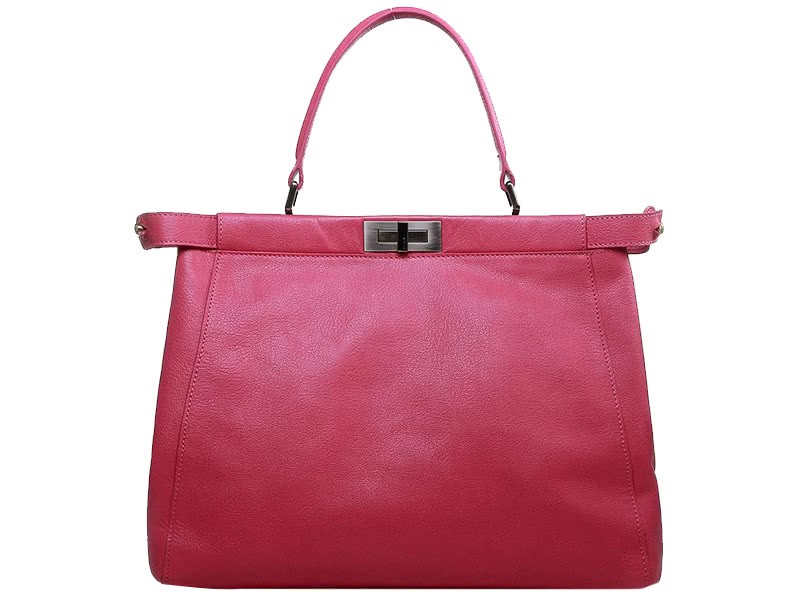 Fendi Peekaboo Calfskin Leather Bag Hot Pink 3