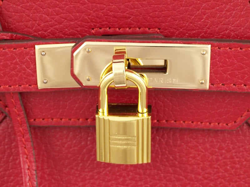 Hermes Birkin 35cm Clemence Rouge Vif With Golden Hardware 6