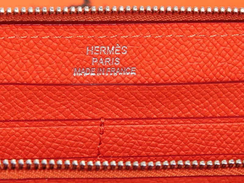 Hermes Zipper Wallet Original Epsom Calfskin Orange 5