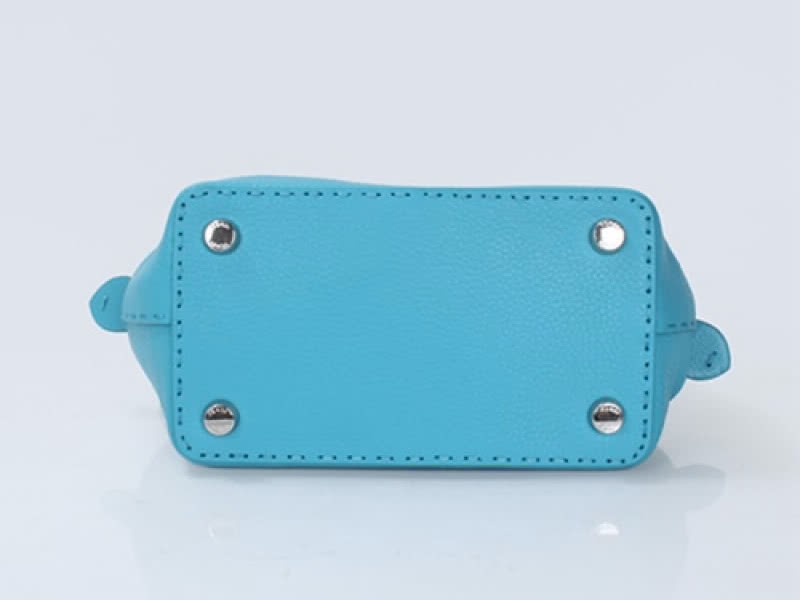 Fendi Original Leather Mini Selleria Adele Satchel Blue 4