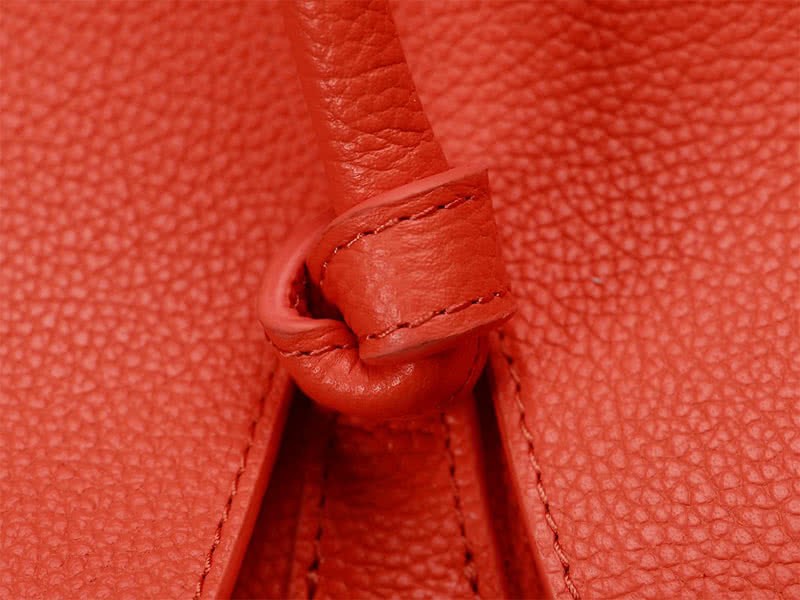 Celine Tie Nano Top Handle Bag Leather Orange 10