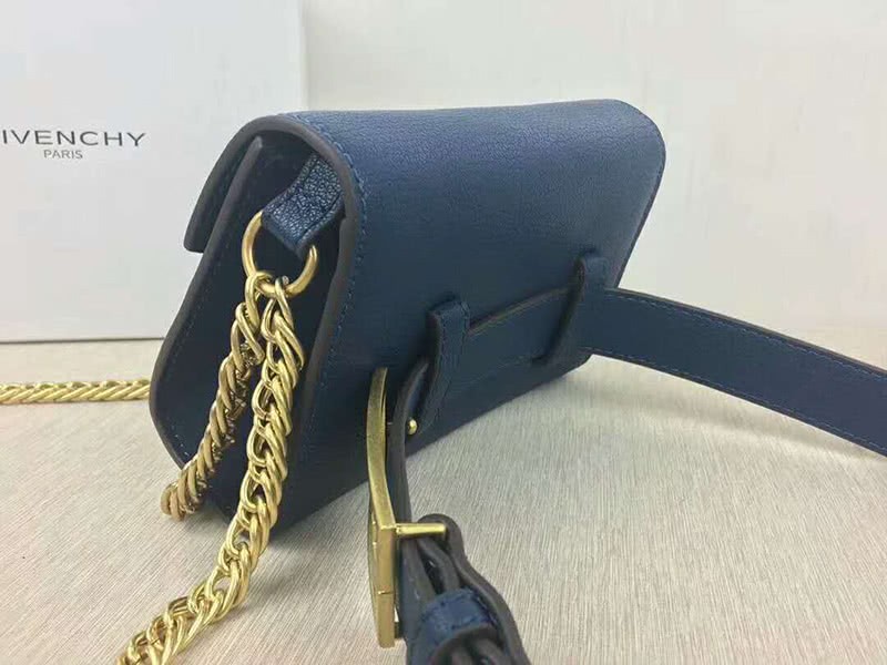 Givenchy Small gv3 Bag In Grained Leather And Suede Blue 8
