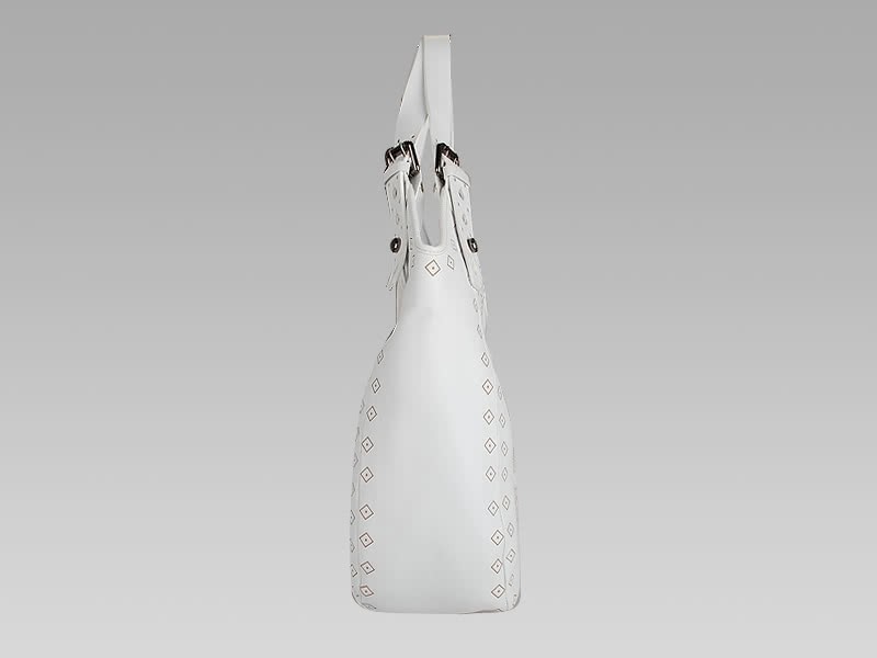 Givenchy New Sacca Medium Perfo White Leather With Bandana Motif 3