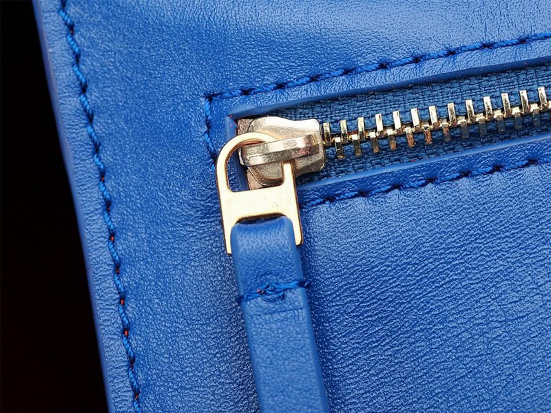 Celine Tie Nano Top Handle Bag Leather Blue 19
