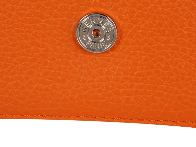 Hermes Pilot Envelope Clutch Orange With Silver Hardware 10