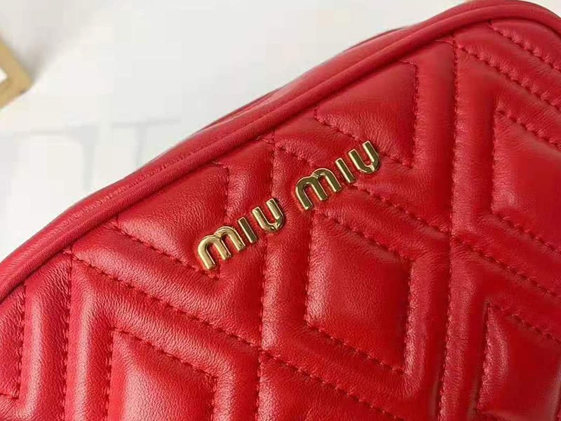 Miu Miu Calfskin Leather Belt Bag Red 6