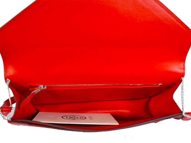 Hermes Pilot Envelope Clutch Red With Silver Hardware 13