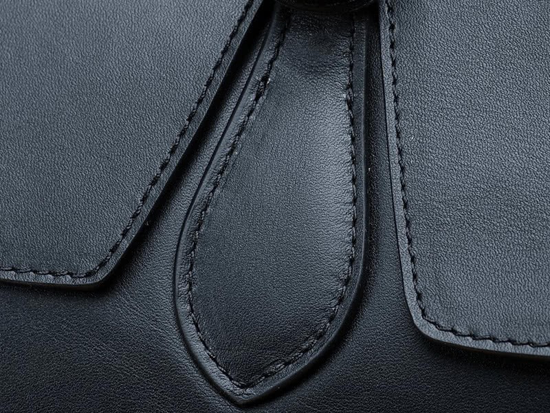 Celine Tie Nano Top Handle Bag Leather Black 2 14