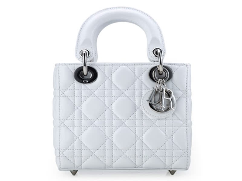 Dior Nano Leather Bag Silver Hardware White 1