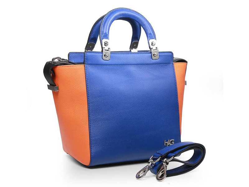 Givenchy Leather Hdg Convertible Tote Blue Orange 2
