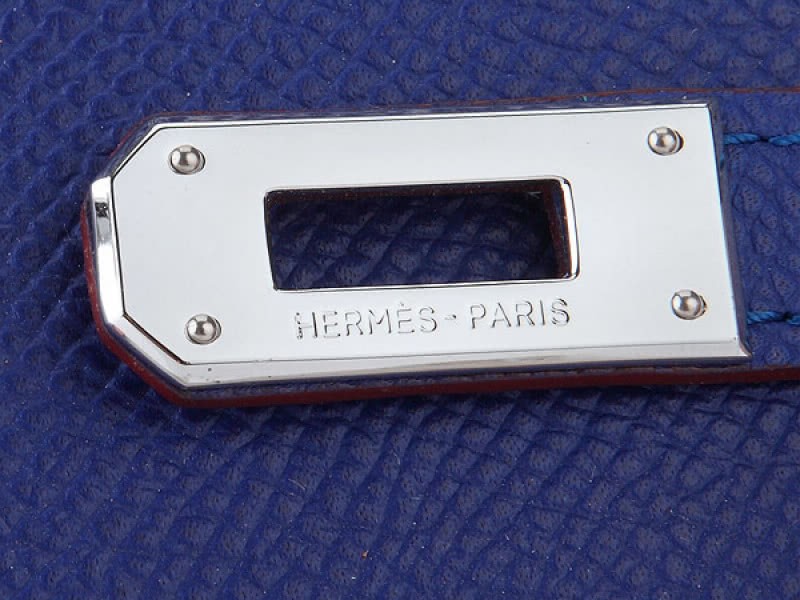 Hermes Epsom Original Calfskin Kelly Long Wallet Electric Blue 4