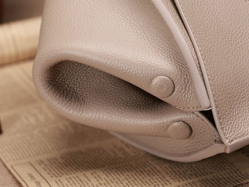 Celine Tie Nano Top Handle Bag Leather Grey 10