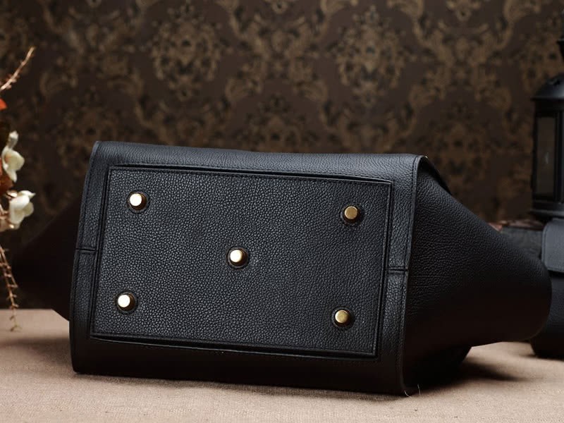 Celine Tie Nano Top Handle Bag Leather Black 6