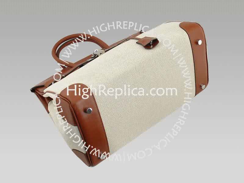 Hermes Birkin 35 Cm Toile And Togo Leather Brown 5