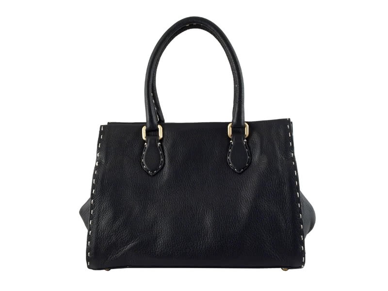 Fendi Saddle Soft Leather Firenze Bag Medium Black 4
