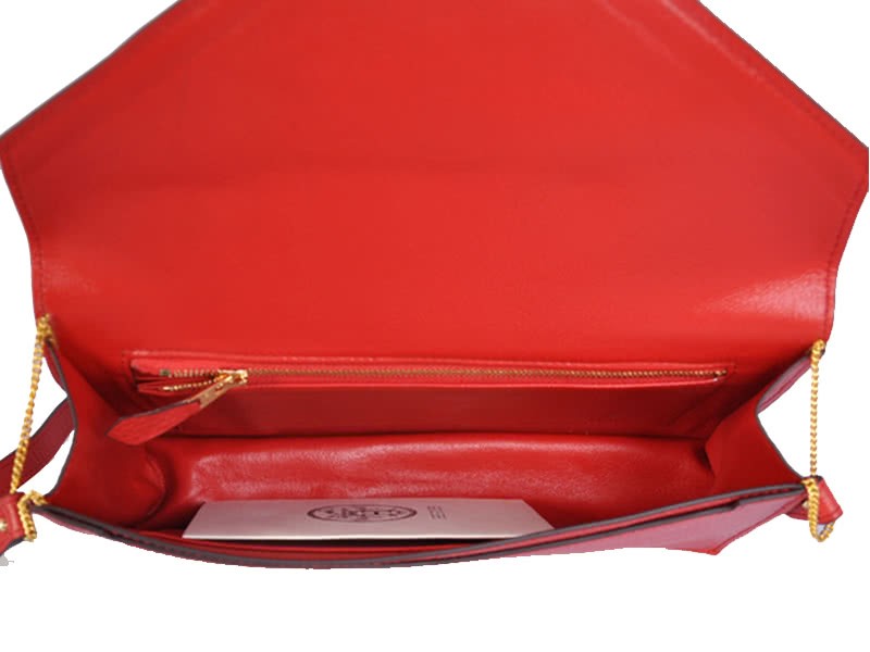 Hermes Pilot Envelope Clutch Red With Gold Hardware 11