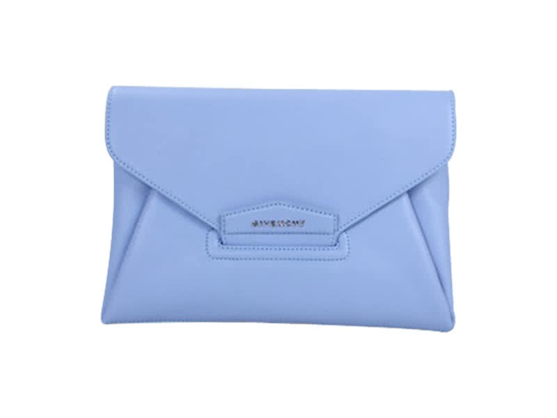 Givenchy Antigona Envelope Clutch Grained Leather Blue 1