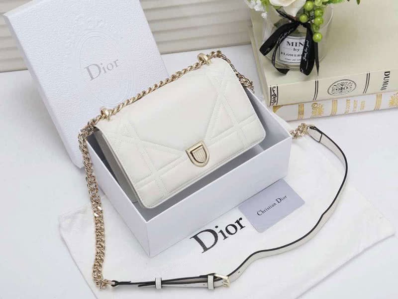 Dior Small Diorama Lambskin Bag White d05264 2