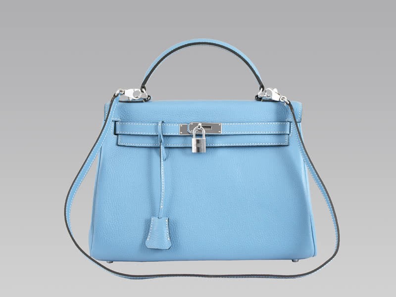 Hermes Kelly 32cm Togo Leather Clemence Blue Jean 1