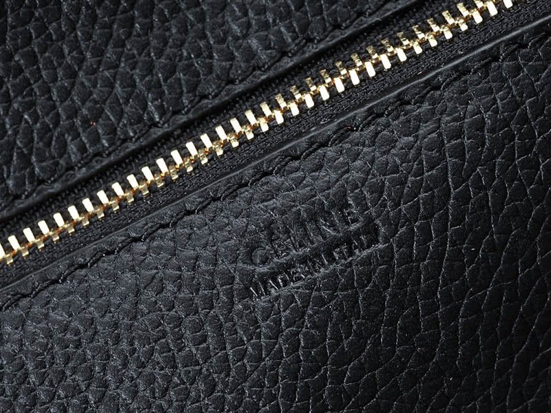 Celine Tie Nano Top Handle Bag Leather Black 21
