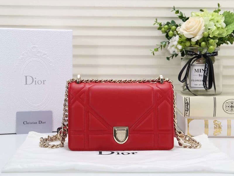 Dior Small Diorama Lambskin Bag Red d05263 1