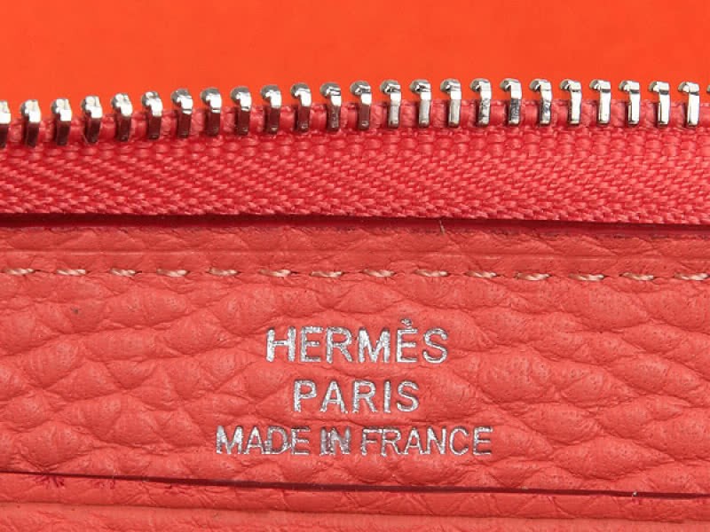 Hermes Zipper Wallet Original Leather Pink 5