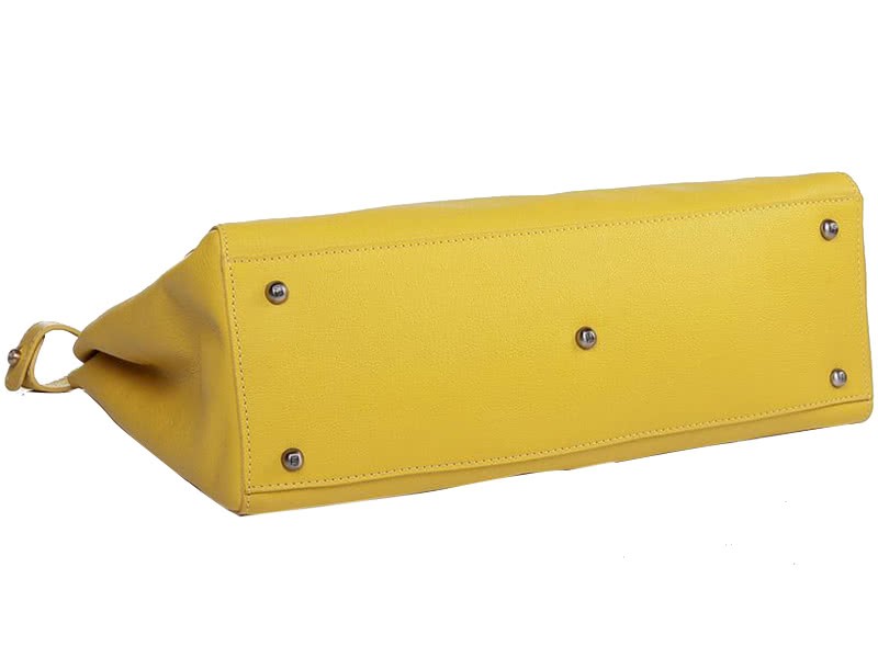 Fendi Peekaboo Calfskin Leather Bag Yellow 4