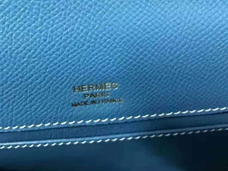 Hermes Epsom Mini Kelly Pochette Gold Hardware Blue 8