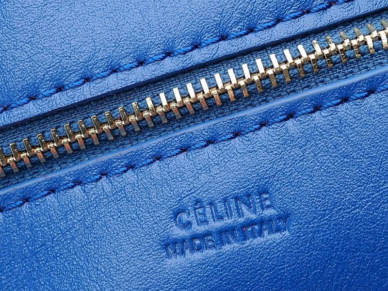 Celine Tie Nano Top Handle Bag Leather Blue 17