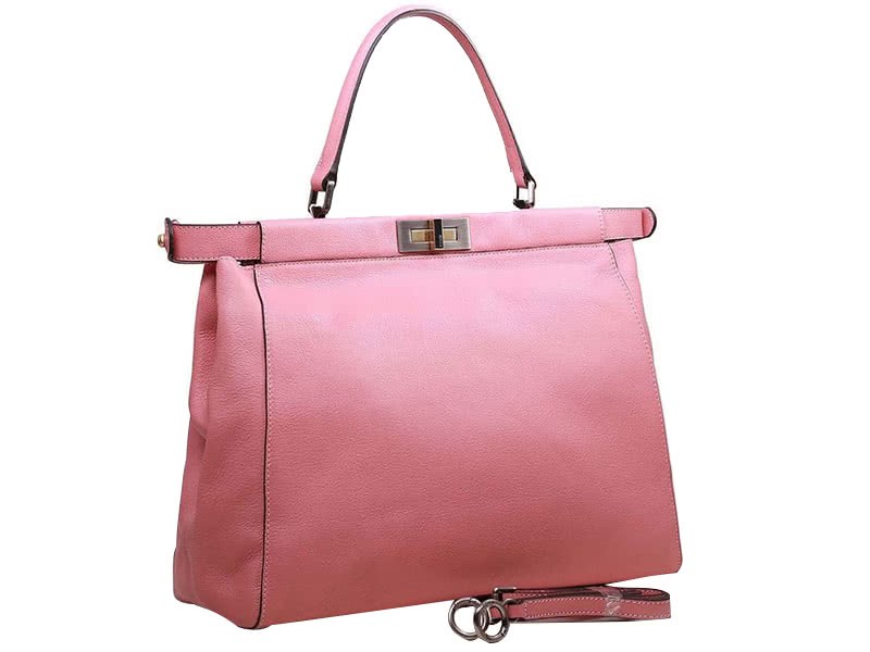 Fendi Peekaboo Calfskin Leather Bag Pink 2