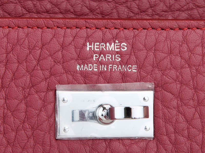 Hermes Dogon Togo Original Leather Kelly Long Wallet Plum 5
