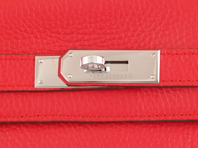 Hermes Kelly 32cm Togo Leather Clemence Rouge Vif 7