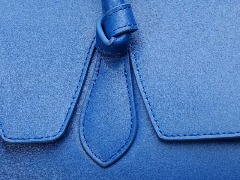 Celine Tie Nano Top Handle Bag Leather Blue 9