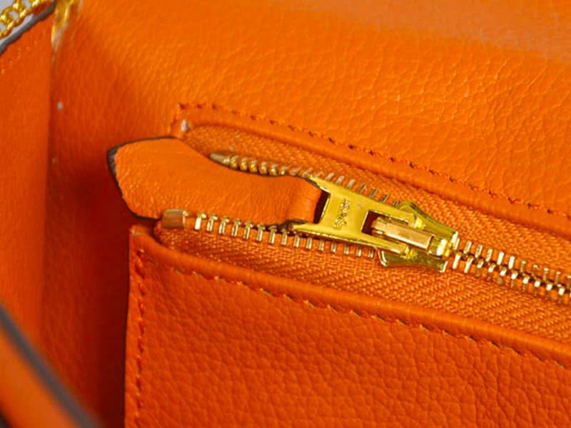 Hermes Pilot Envelope Clutch Orange With Gold Hardware 10