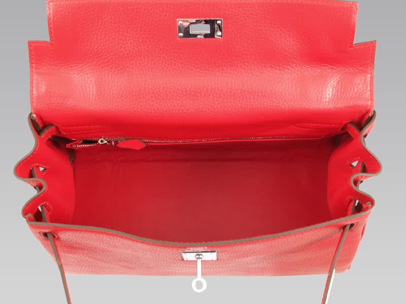 Hermes Kelly 32cm Togo Leather Clemence Rouge Vif 10