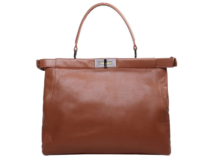 Fendi Peekaboo Calfskin Leather Bag Brown 1