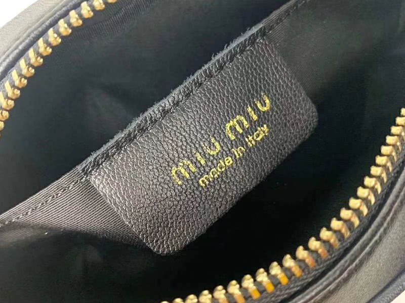 Miu Miu Calfskin Leather Belt Bag Black 9