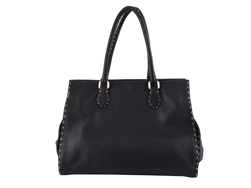 Fendi Saddle Soft Leather Firenze Bag Large Black 1
