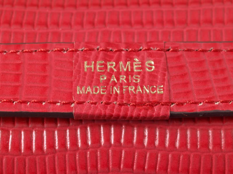 Hermes Constance 23 Single Shoulder Bag Lizard Leather Red 7