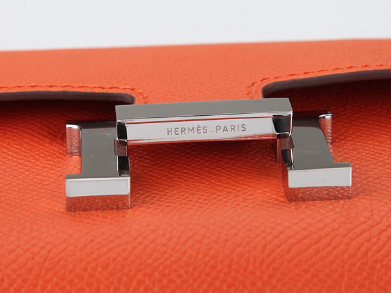 Hermes Epsom Original Calfskin Constance Long Wallet Orange 3